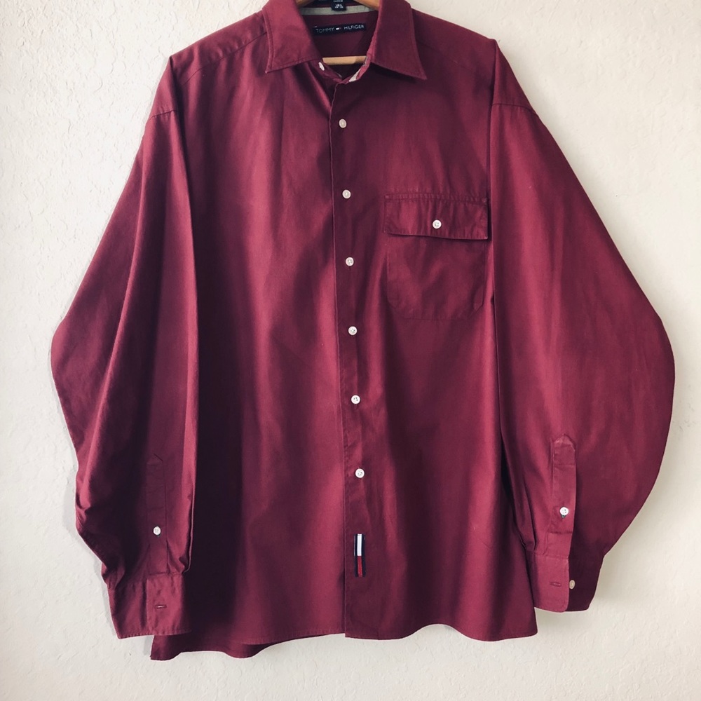 Tommy Hilfiger burgundy long sleeve shirt - Picture 4 of 7